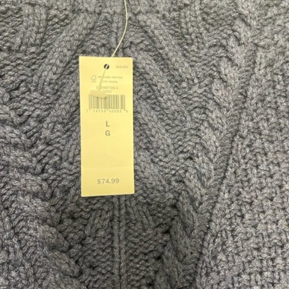 BANANA REPUBLIC Deep Navy Cable Knick Thick Sweater BNWT~ Size Large - Picture 13 of 14